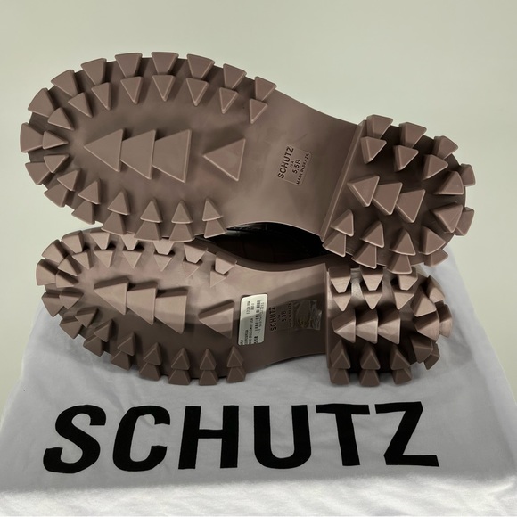 SCHUTZ NWT ORLY CROC PRINTED LUG SOLE COMBAT BOOTS SWEET LILAC 5.5 - Picture 10 of 14